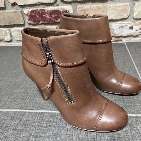 plenty by tracy reese Natalya High Heel Brown Bootie Ankle Boot Nib 8 38.5 - Picture 4 of 13